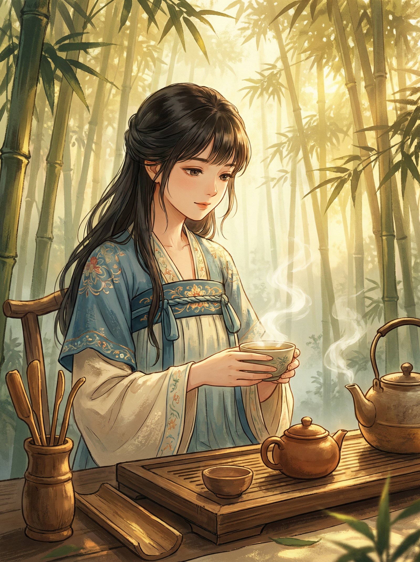麻豆动漫-竹林品茗